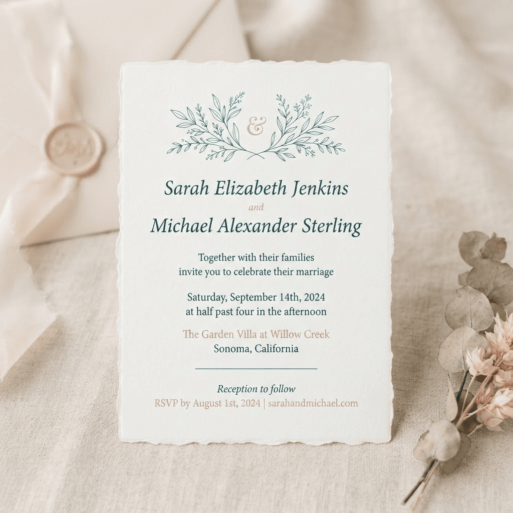 Evergreen Invitation template preview