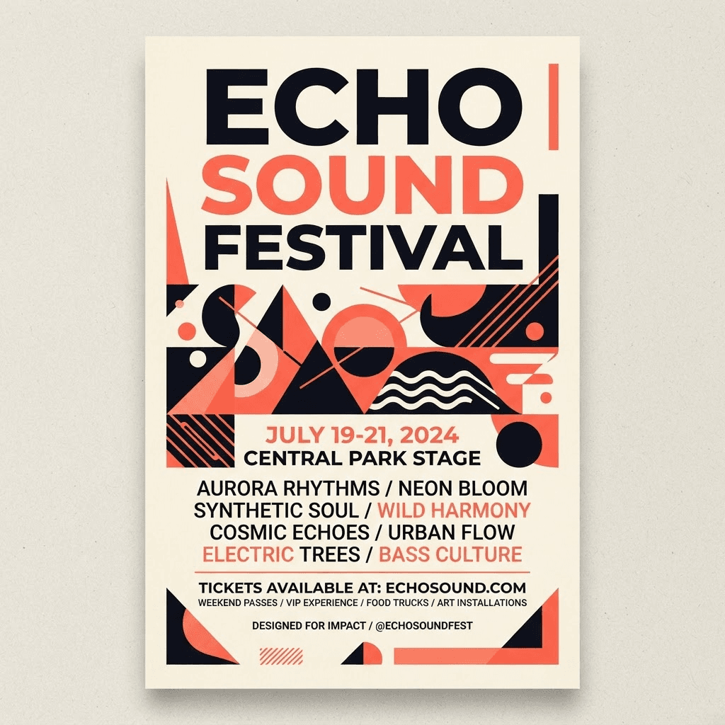 A festival poster being designed on the Studio canvas
